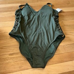 Green one piece bathing suit new!